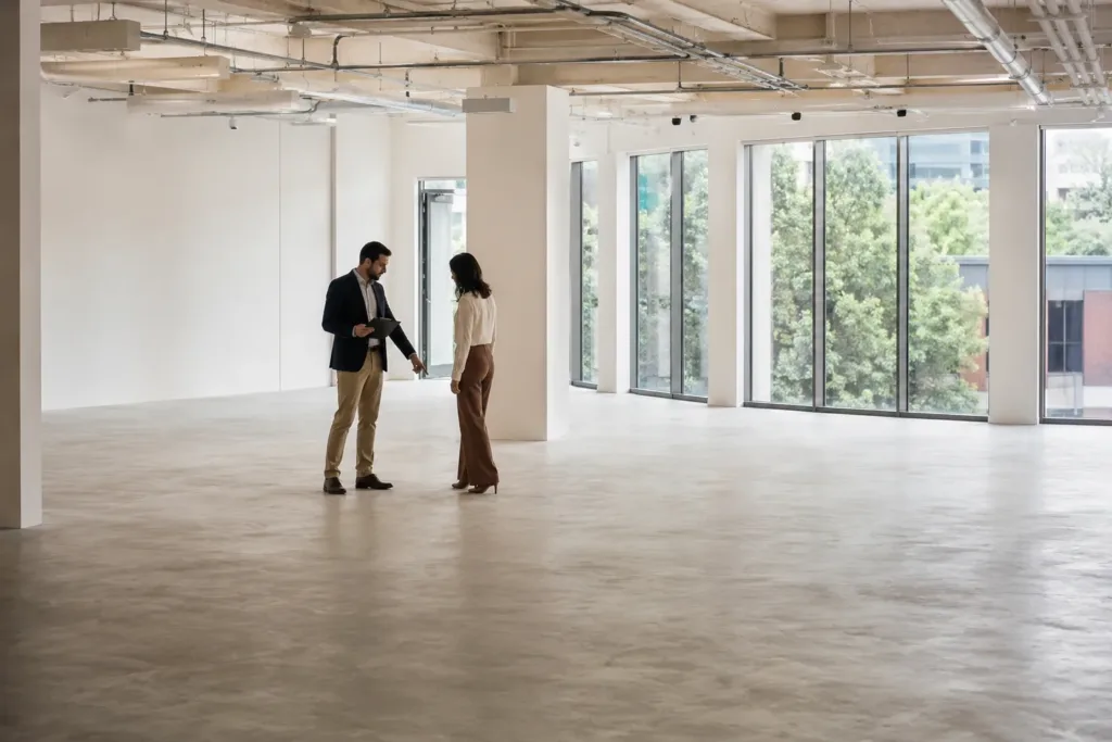 Free commercial cleaning walkthrough in an empty commercial space in Newark, NJ